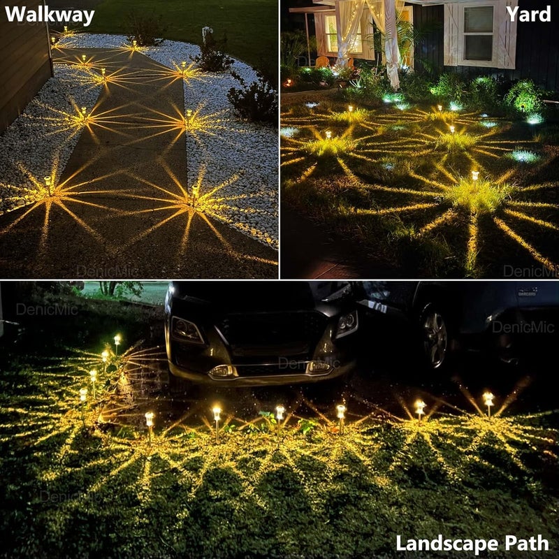 DenicMic Solar Lights Outdoor 15 Pack Waterproof 3000K Warm White LED Stainless Steel Stake Outside Lights for Yard Pathway Garden Driveway Walkway Landscape Path Lighting - Image 4